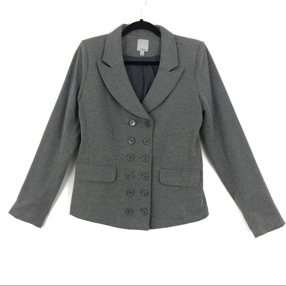 Halogen Gray Double Breasted Jacket Blazer Size M - Picture 2 of 4
